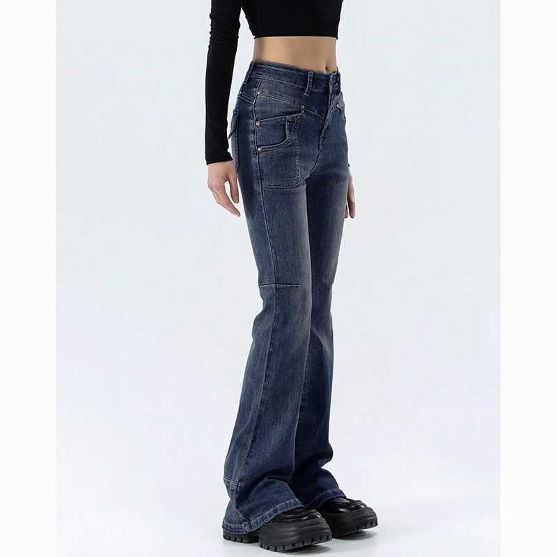 Lady Designer Casual High Waist Jeans Women Korean Fashion Straight Leg Pants s Classic Retro Baggy Solid Trousers M260317