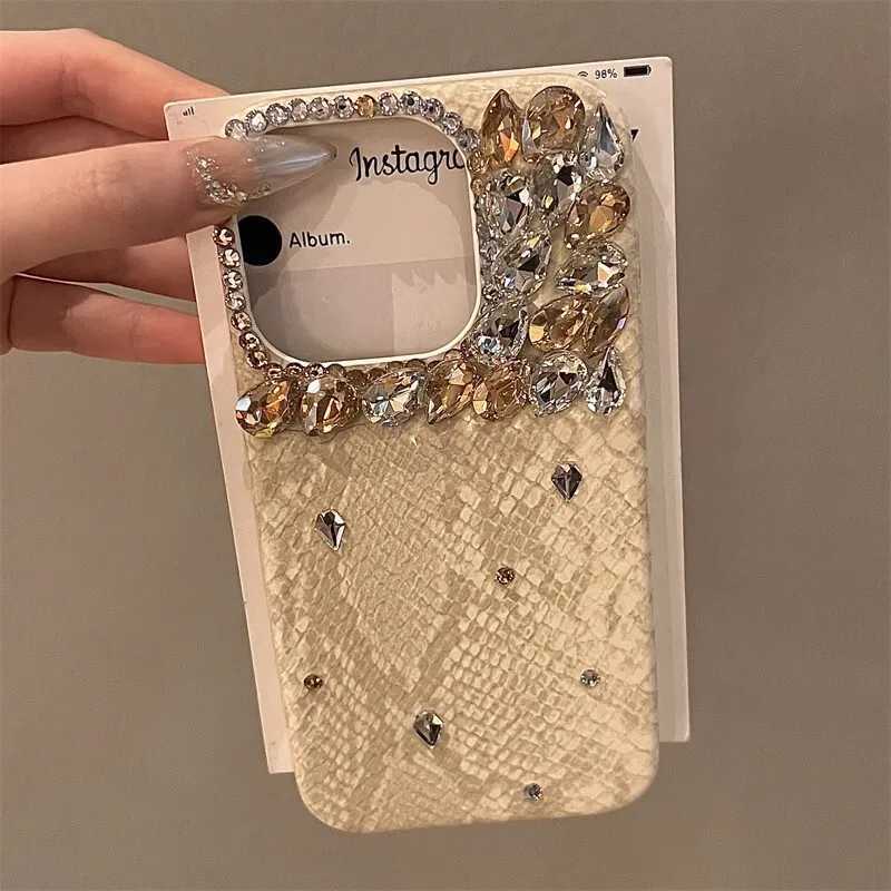 High Quality Luxurious Glitter Diamond Phone Case For iPhone 17 16 15 14 13 12 11 Pro Max Bling Snakeskin Cover C260314