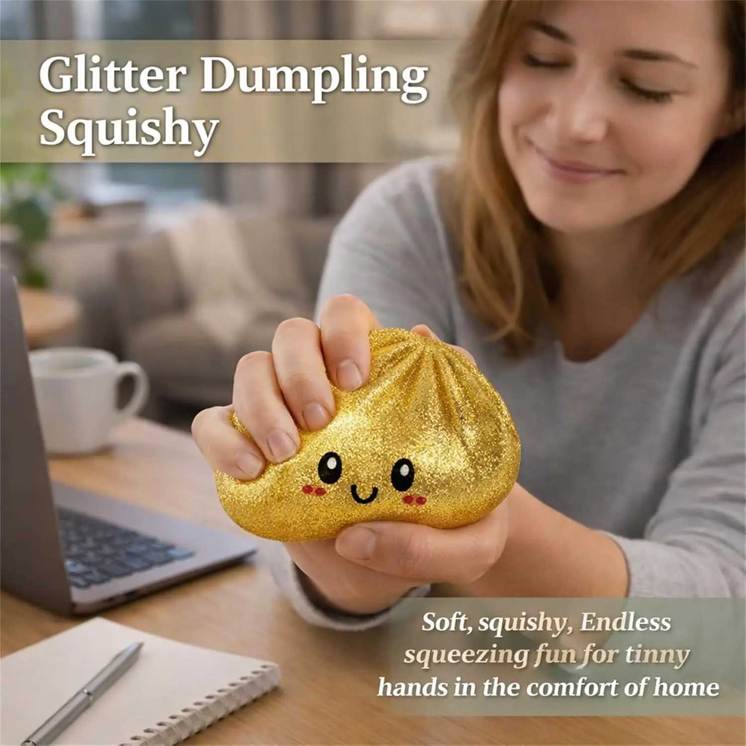 Glitter Dumpling Glitter Dumpling Squishy with Box Dumplings Sensory Squeeze Toy for Stress Relief Z260511