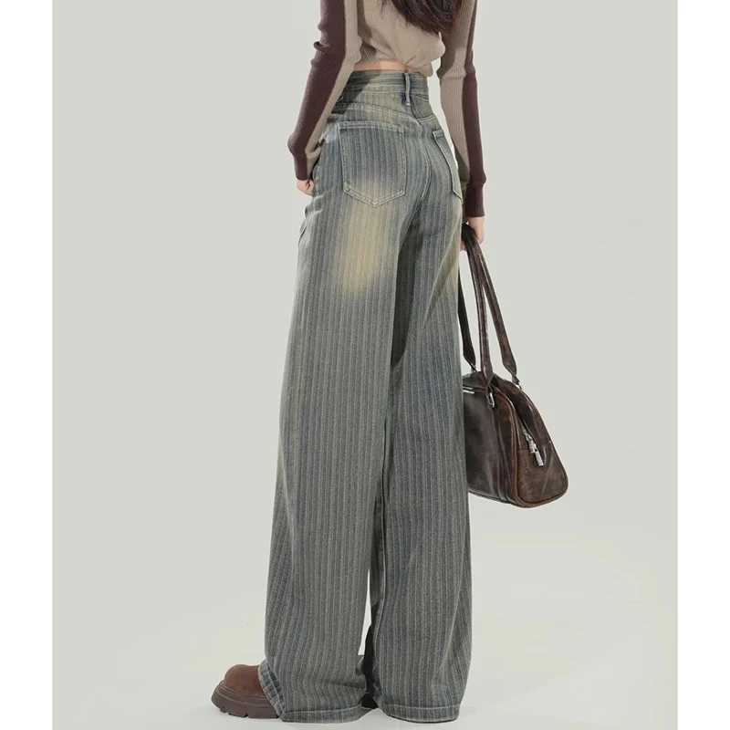 2025 Female Ins Retro High Waist Jeans Pants s Comfortable Denim Pants Women Casual Straight Leg Jeans Trousers M260317