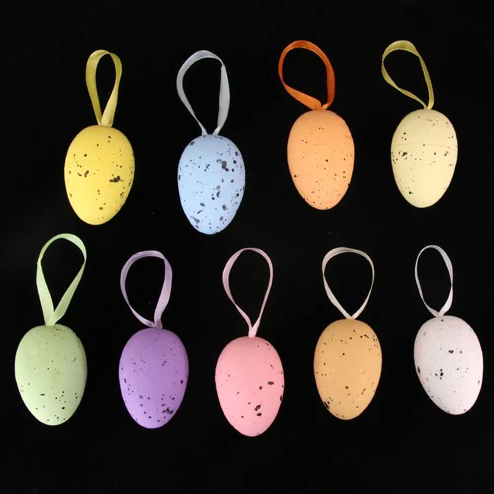 Easter Decor Supplies - 9PCS Hanging Spotted Foam Eggs - Imitation Easter Egg Ornaments H260316