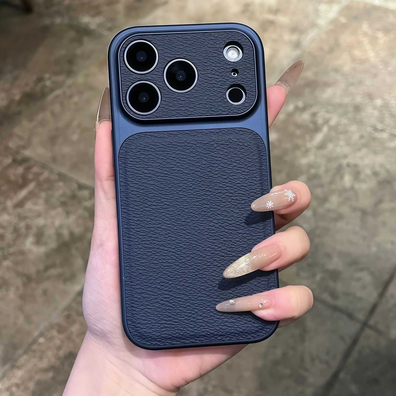 Matte Leather Texture Phone Case For iPhone 17 16 15 14 13 Pro Max Camera Protection Non-slip Shockproof Bumper Cover C260314