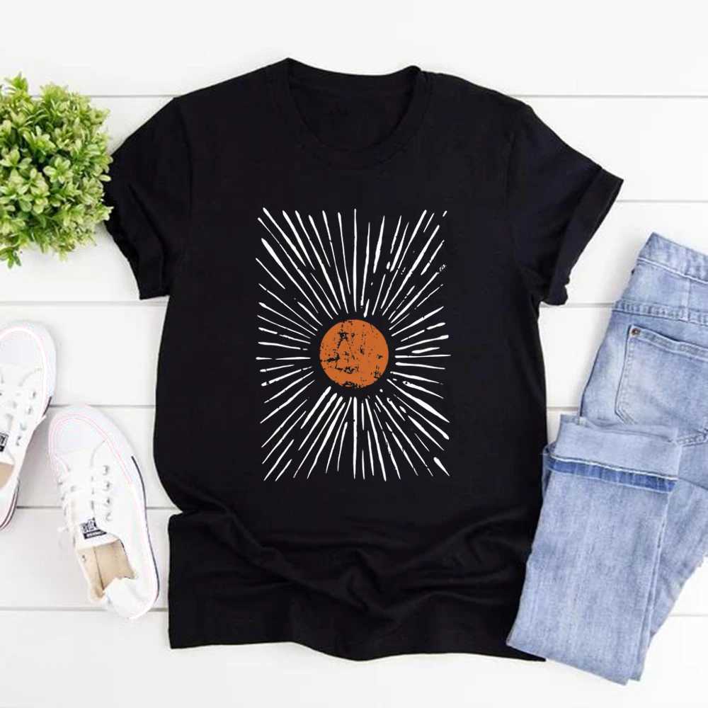Sunburst Vintage T-Shirts Boho Shirt Sunshine Graphic Tee Men Women Short Sleeve Round Neck T-shirts Retro Aesthetic Clothes M260317