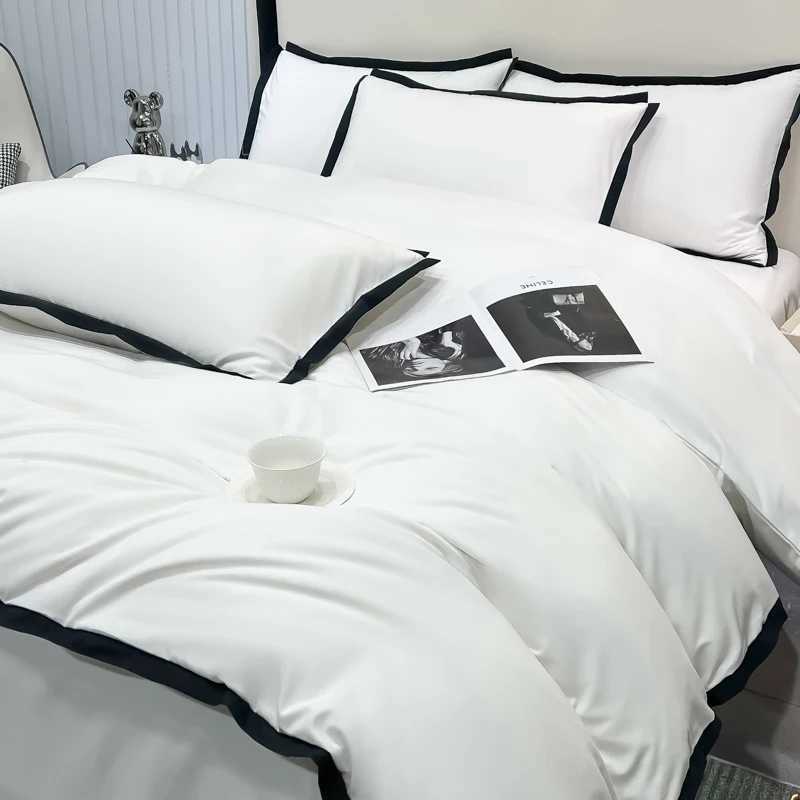 Simple Style Bedding Sets Washed Brushed Duvet Cover with Pillowcase Luxury Bedsheets Set Queen/King Size Bed D260317