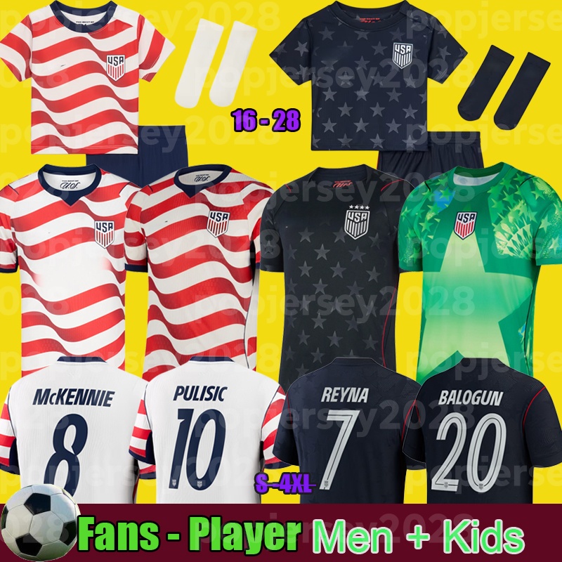 susas soccer jersey 2026 PULISIC MCKENNIE Lifestyle Retro goalkeeper pre match Football Shirt States World Cup USAS socerjersey 2026 USMNT Men Kits kids top