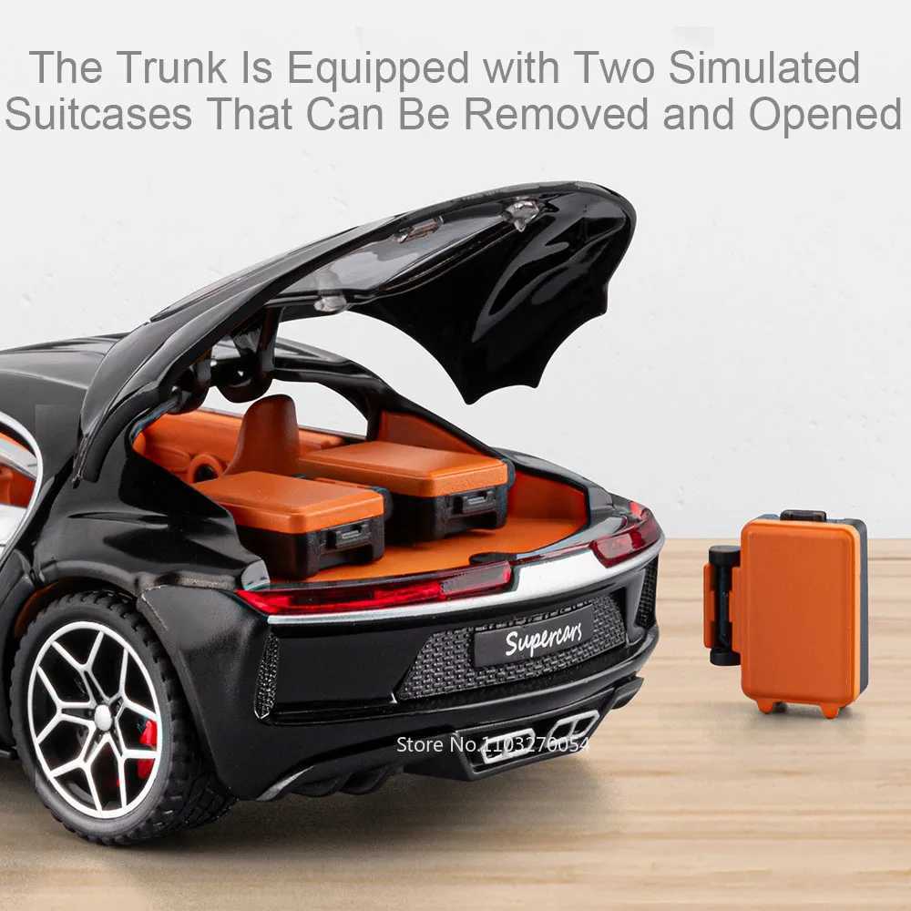 132 Atlantic Tourbillon Car Model Alloy Diecast Toys Doors Opened Sound Light Pull Back Miniature Models Office Table Ornaments D260317