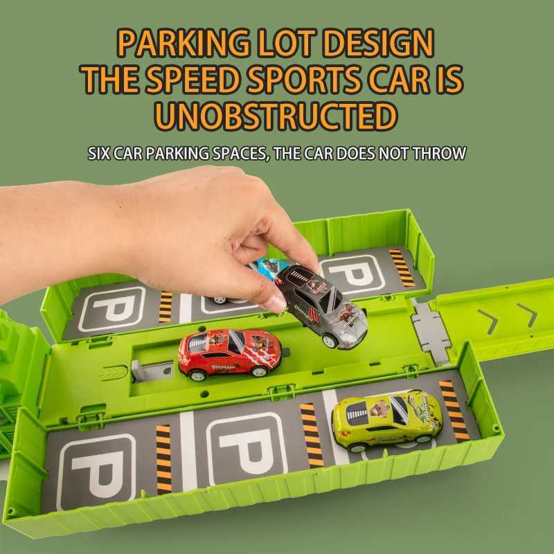 Large dinosaur container car set Folding rail car Childrens storage car toy ejection car Boys birthday gift June 1 Childrens Y260316