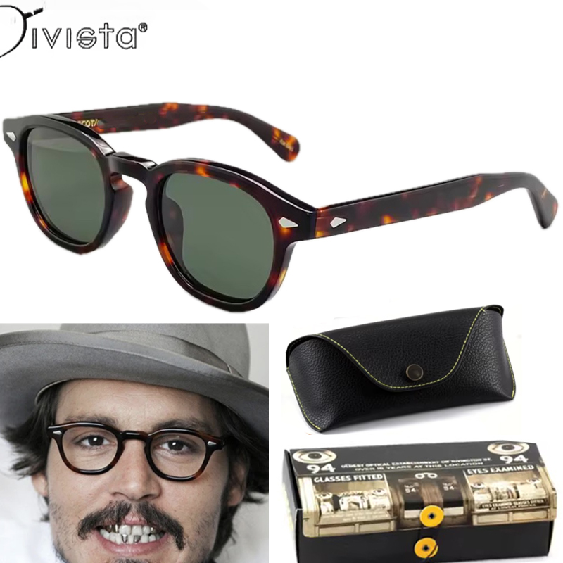 Lemtosh Sunglasses Johnny Depp Polarized Men Optical Glasses Round Women Clear Lens Luxury Brand Vintage Acetate Frame Driver's Shade IVSTA Fashi