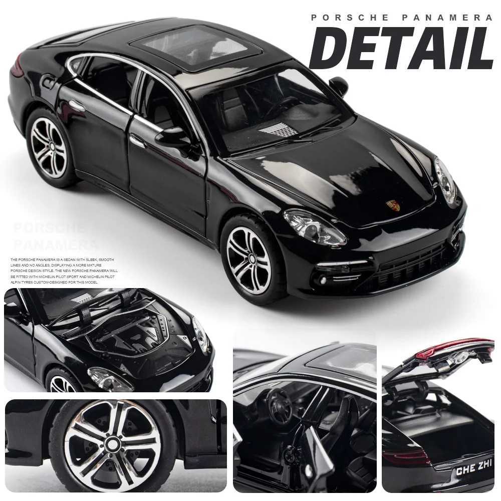 132 Porsche Panamera Alloy Car Model Diecast Sound Light Car Toy Computer Desktop Decorative Ornaments Collection Gift Box D260317