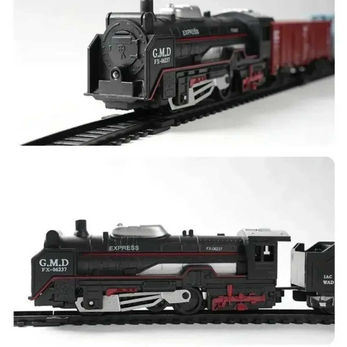 Electric Freight Train Set with Light-Up Tracks STEM Railway Toy for Kids Interactive Christmas Train Gift for Boys Girls D260317