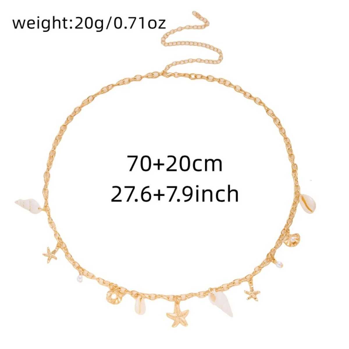 Metal Starfish Shell Imitation Pearl Waist Chain For Women Men Beach Fashion Summer Vacation Sea Star Belly Chain Body Jewelry H260316 - view 7