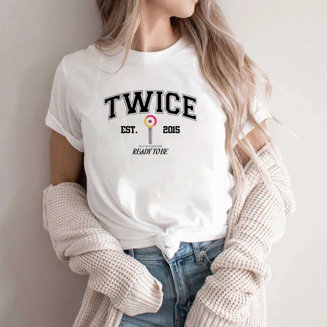 Twice Ready To Be T-Shirt Twice World Tour Womens Fashion Tee Twice Kpop Shirt Twice Jihyo Nayeon Momo Sana Mina Tzuyu Kpop Tee M260317