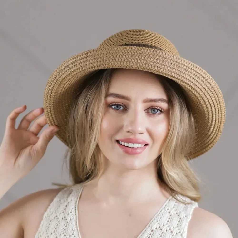 Ladies Butterfly Woven Straw Sunshade Hat Breathable Foldable Beach Vacation Outdoor Sun Protection Hat H260317 - view 4