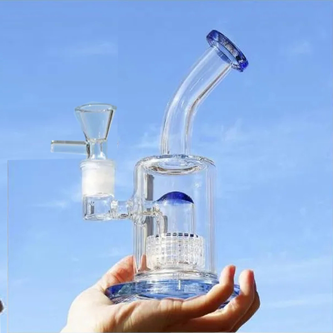 Fast Shipping Thick Glass Water Bongs Hookahs Shisha Smoking Glass Water Pipes Bubbler Recycler bong matrix Perc