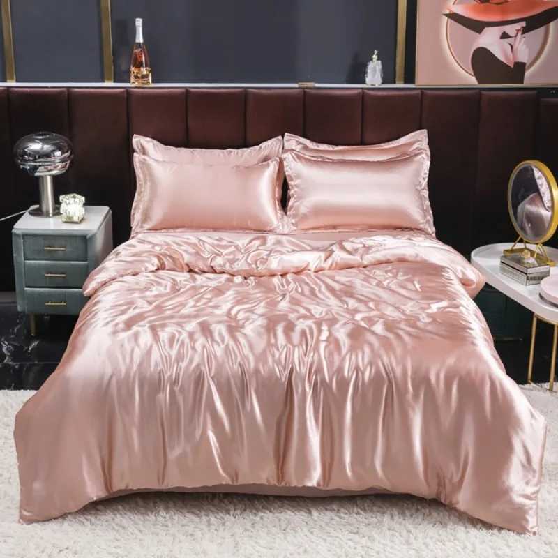 2025 new summer double-sided ice silk four-piece set simple bedding soft silky single quilt cover dormitory three-piece set D260317