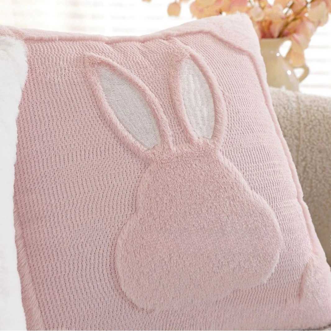 Easter Bunny Jacquard Throw Pillow 18x18 Inch 1 PcDecorative Cushion Washable Invisible Zipper Skin-friendly for Sofa Couch Bed D260317