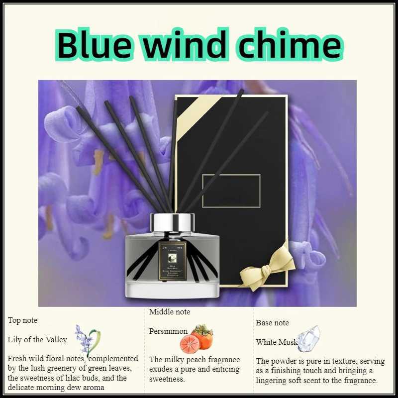 Indoor English Pear Blue Wind Chime Aromatherapy Candles No Fire Aromatherapy Rattan Sets Fragrance Birthday Gift D260317