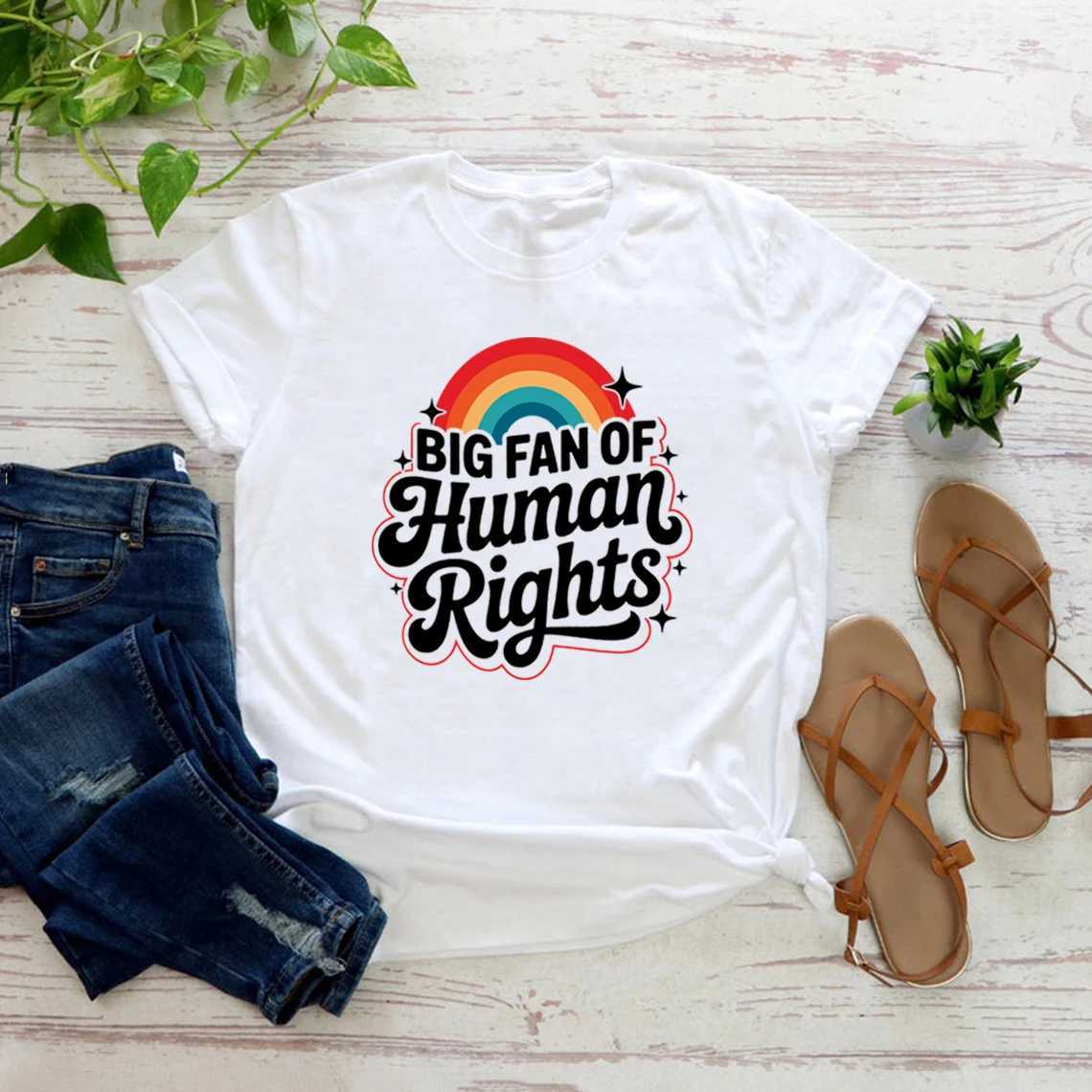 Big Fan of Human Rights T-Shirt Radicalized By Basic Decency T-shirt Unisex T Shirt Social Justice Tee Streetwear Casual Tops M260317