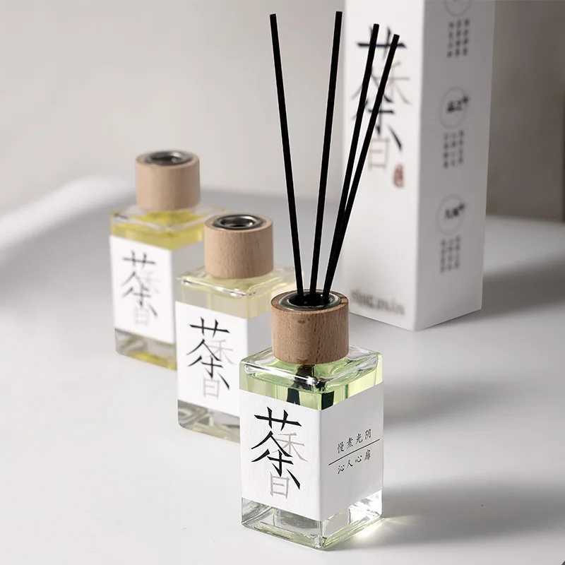 YXY 100ml Tea Fragrance Reed Diffuser Sets Oolong Jasmine White Tea Home Rattan Aromatherapy Set Reed Oil Glass Bottle Diffusers D260317