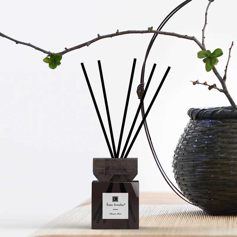 100ml/200ml Sqaure Aromatherapy Bottles Reed Diffuser Refill Accessaries Empty Glass Bottles Rattan Sticks and Wooden Caps D260317