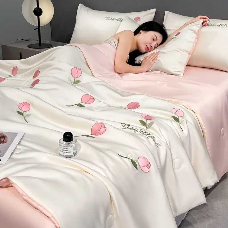 2025 new washed ice silk summer quilt four-piece air conditioner quilt four-piece summer cool ice silk summer quilt D260317