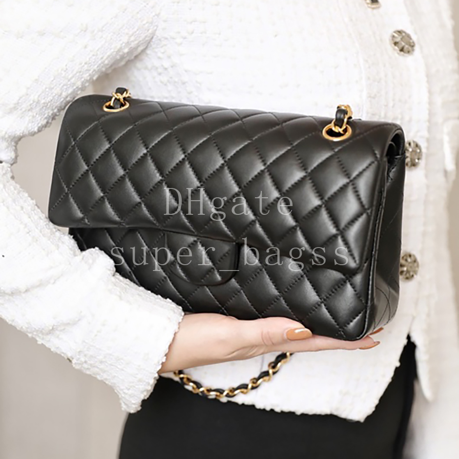 Lambskin Shoulder Bag Classic Flap Bag 25CM handbag Mirror quality designer bag Luxury chain Bag Genuine leather crossbody bag with gift box 24C04CC