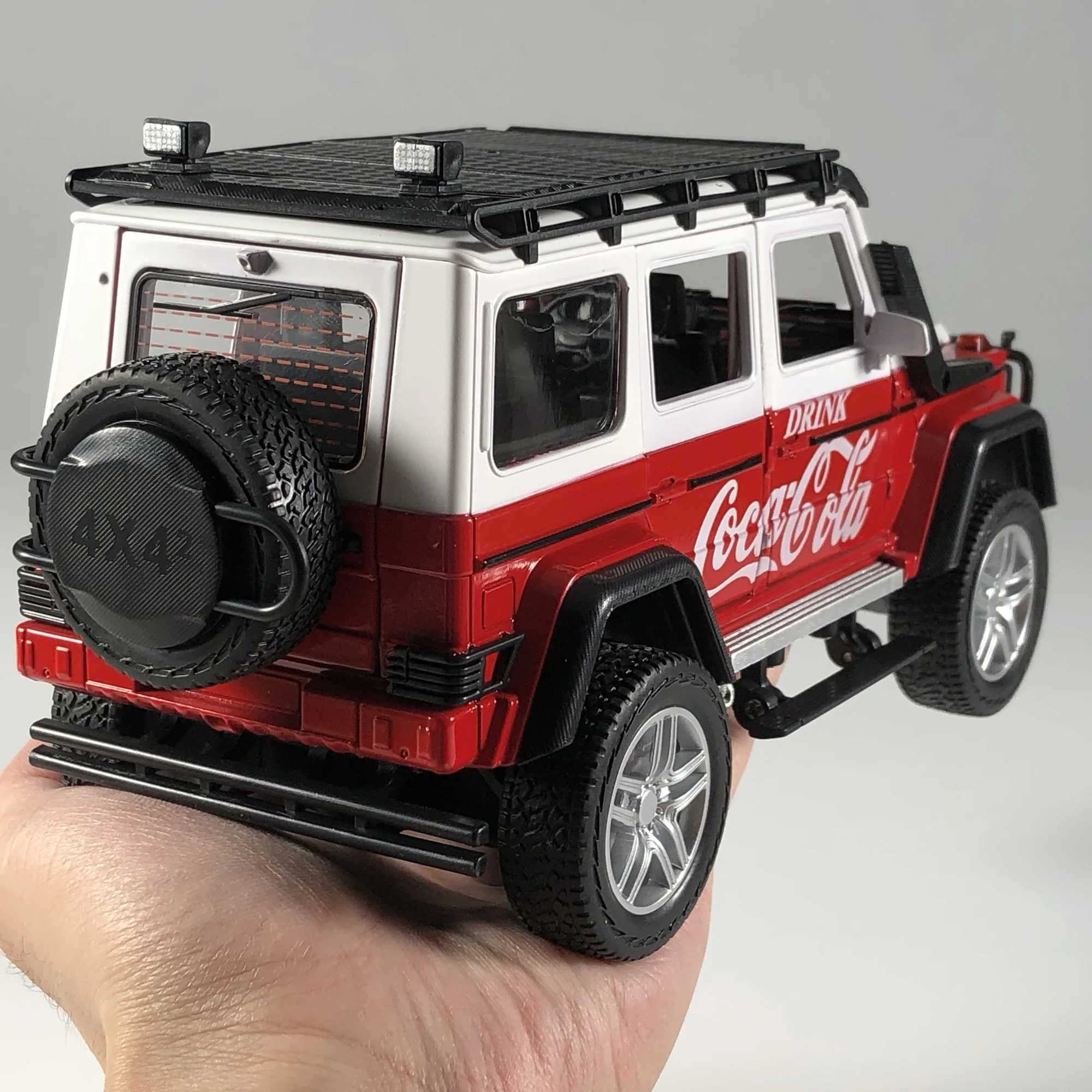 124 Benz G550 Coca Cola Off Road SUV Alloy Metal Diecast Model Car Desktop Display Collectible Ornament Holiday Present For Boy D260317