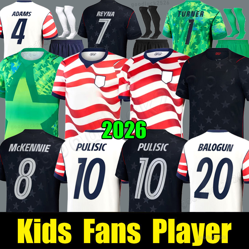 2026 World Cup PULISIC BALOGUN Football Jersey AARONSON WRIGHT ARFSTEN DEST 26 27 America Football Shirt United States Camisetas USA USMNT Fans PLAYER Men kids Kits