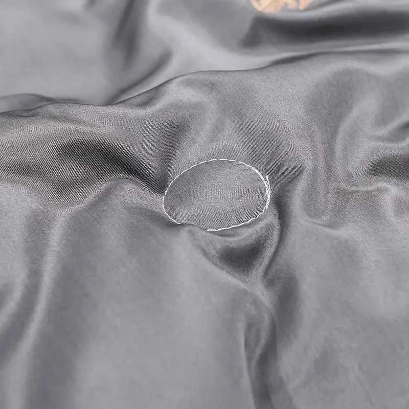 Luxury European Style Ice Silk Summer Quilt Set High-end Embroidered Cooling Blanket 3/1 Pcs Sets Air Conditioning Comforter D260317