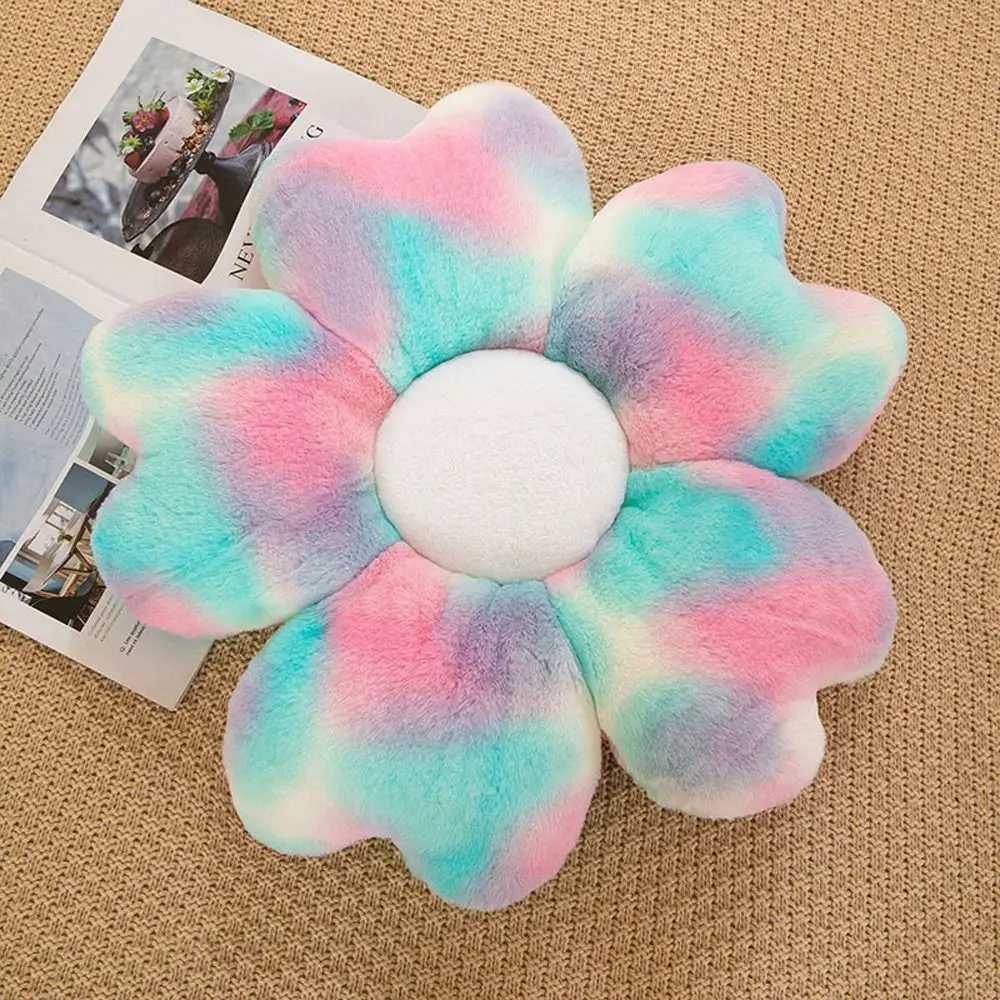 Sofa Cushions Colorful Flower Pillow Soft Fluffy Petals Seat Cushion Hip Protective Cherry Blossom Mat For Home Office Bedroom D260317