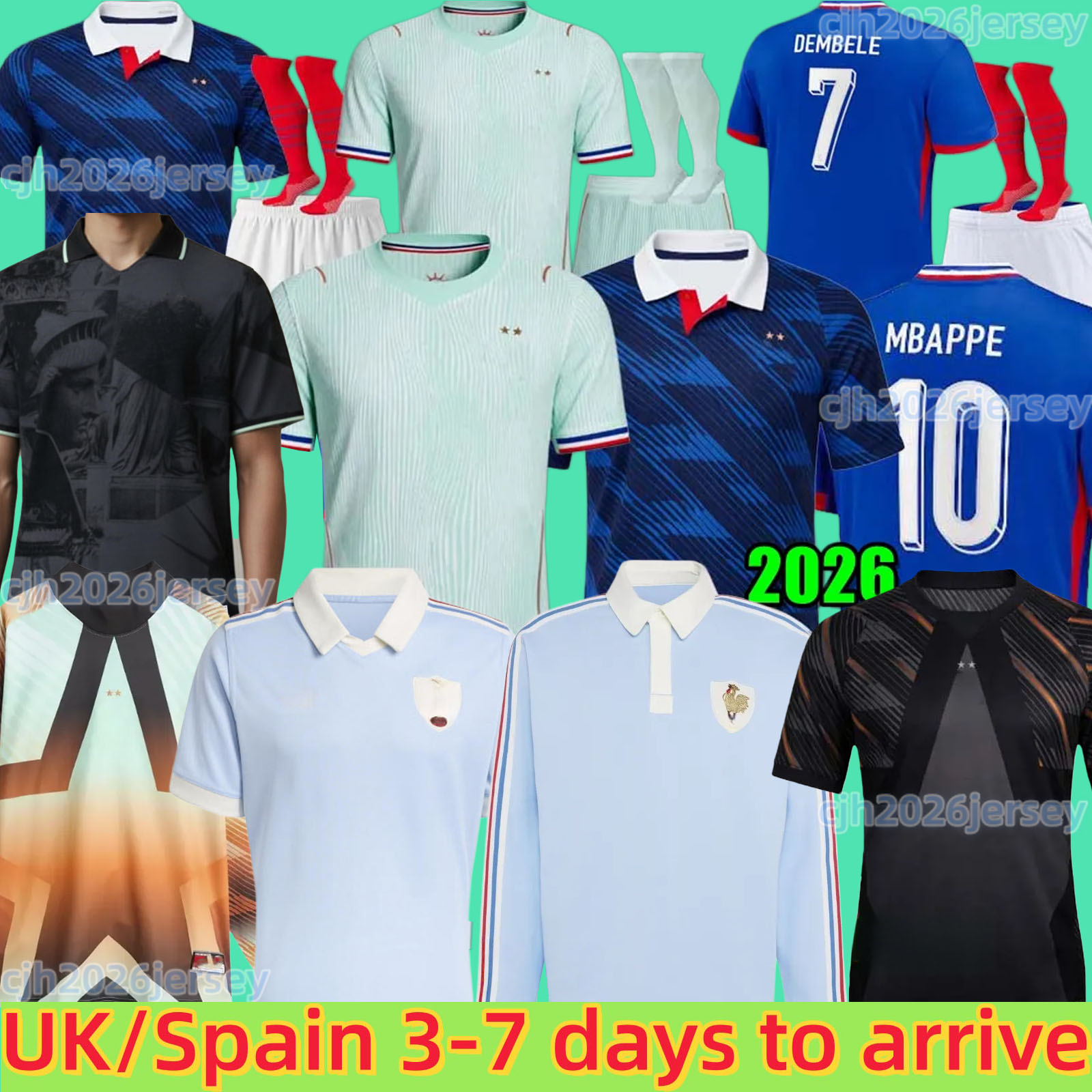 french soccer jersey 2026 MBAPPE BARCOLA OLISE EKITIKE 25 26 DEMBELE Maillots de football shirt equipement de foot Men kids kit enfants France 120TH RUGBY