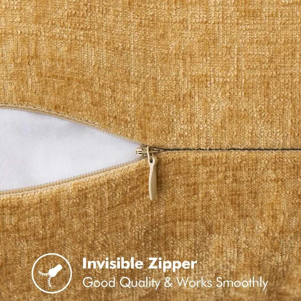 Couch Throw Pillow Covers 18x18 Inch Blue Yellow Cushion Cover with Stitched Edge Soft Chenille Solid Dyed Pillowcase Home Decor D260317