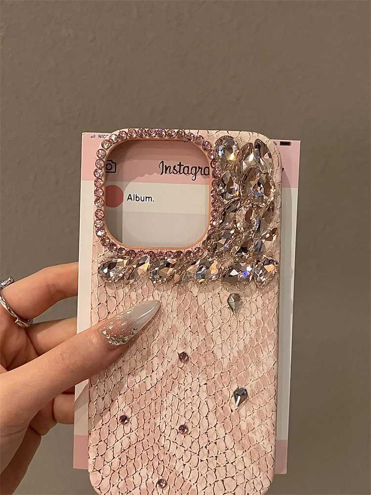 High Quality Luxurious Glitter Diamond Phone Case For iPhone 17 16 15 14 13 12 11 Pro Max Bling Snakeskin Cover C260314