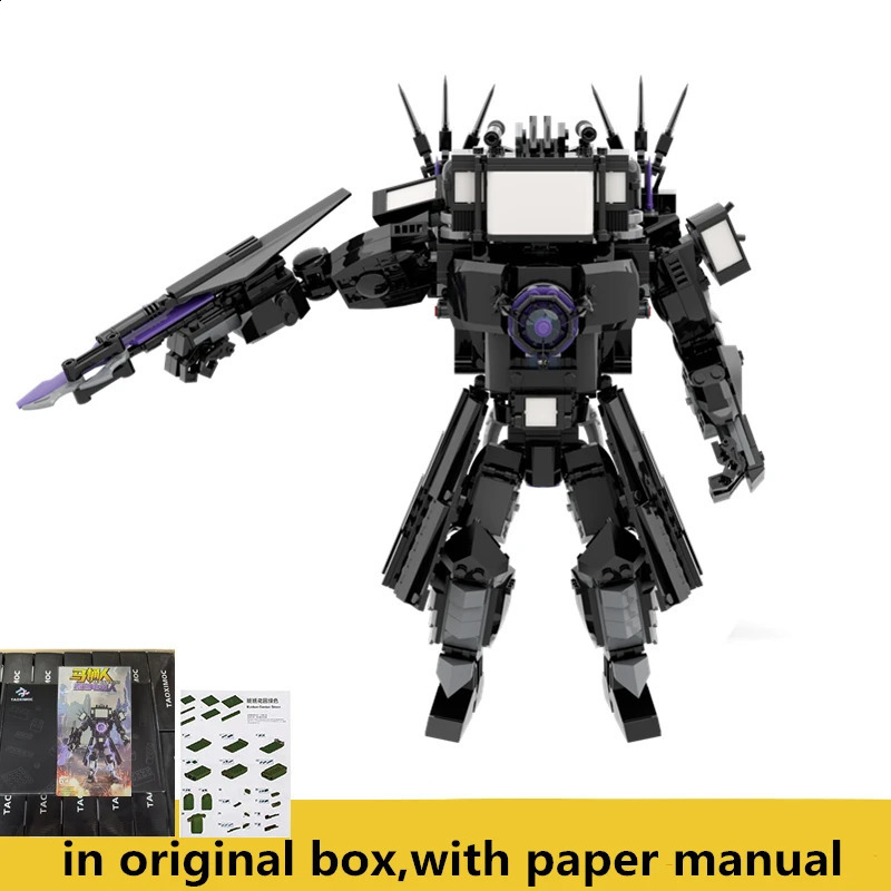 835pcsset Skibidi Toilet Giant Version Upgraded Titan TV Man Building Blocks DIY Assembled Bricks Toys For Boys Christmas Gifts 260317