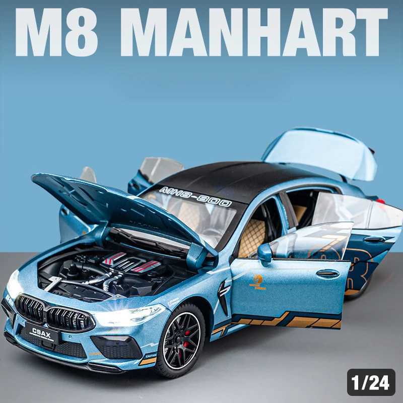 M8 Sports Car 124 Racing Alloy Car Model Boy Gift Metal Die Cast Children Toy Car Ornaments Simulated Car Model D260317
