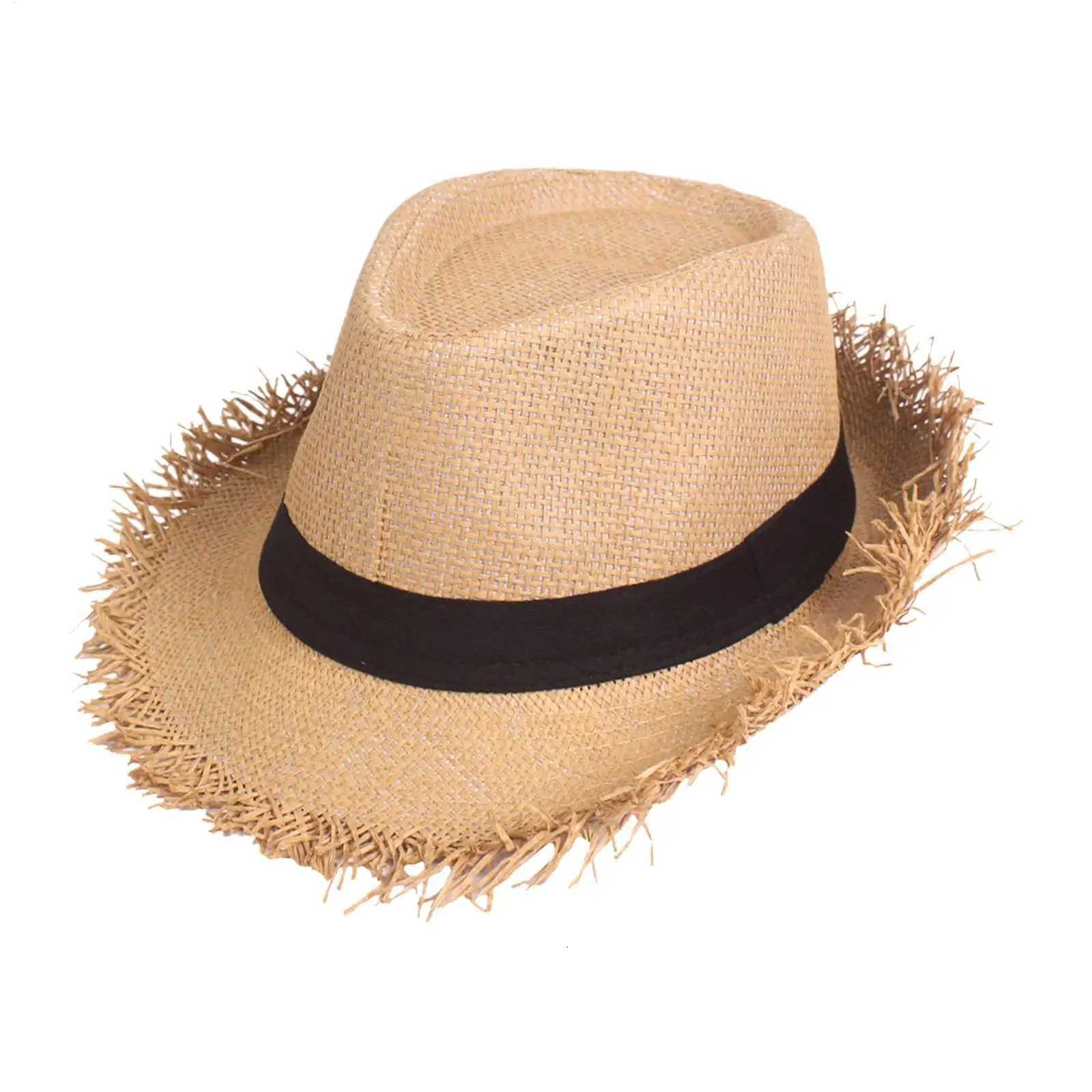 Straw Sun Hat Mens Womens Casual Breathable Wide Brim Jazz Hat Sun Protection Summer Beach Hat for Travel Outdoor Vacation H260317 - view 4