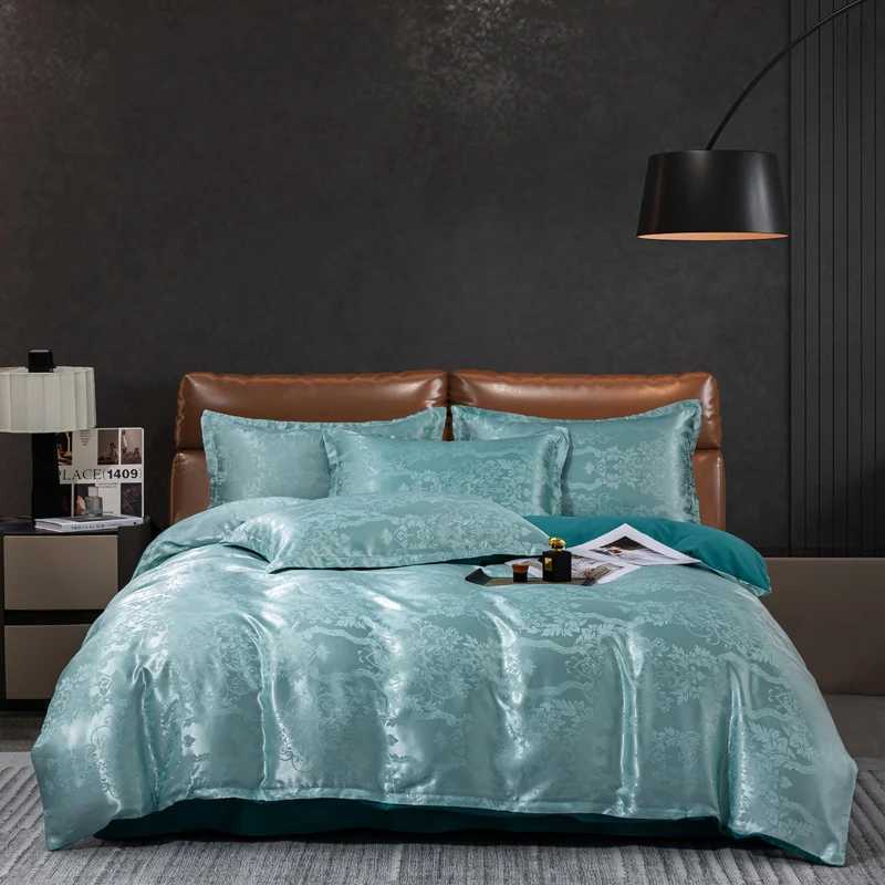2025 new European light luxury jacquard four-piece set satin silk quilt cover bed sheet single double four-piece set D260317