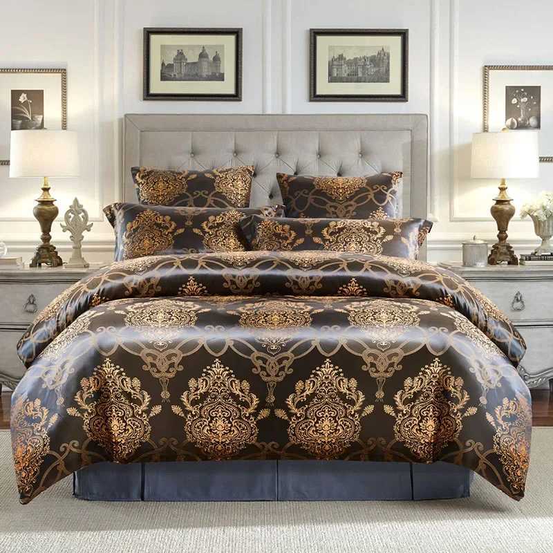 European Satin Jacquard Duvet Cover Set High Quality Smooth and Skin Friendly Comforter Cover Set Summer Bedding Kit for Adults D260317