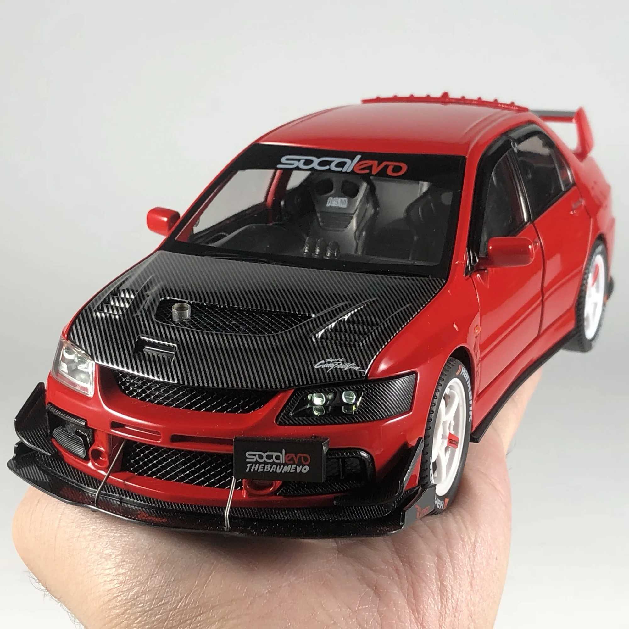 JDM 124 Mitsubish Lancer Evolution EVO9 Modified Version Alloy Metal Diecast Model Car Collectibles Hobby Display Ornaments Toy D260317