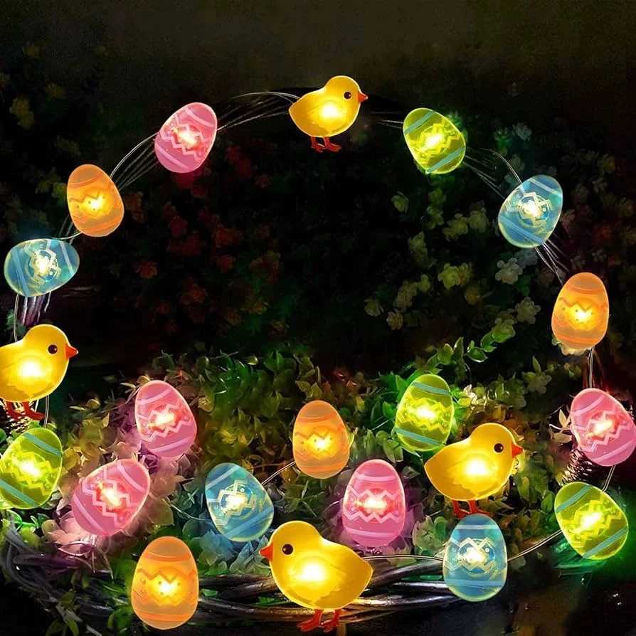 2M 20LED Easter Rabbit String Light Carrot Chick Eggs Fairy Light Garland Happy Easter Party Decoration For Home Kids Gift 2025 H260316