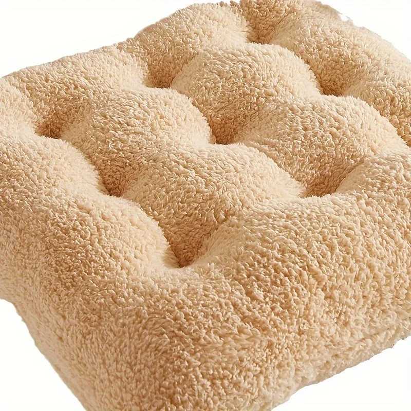 Ultra-Soft Winter Chair Cushion - Thick Double-Sided Plush Seat Pad for Comfortable Office and Home Use Solid Color Machine W D260317