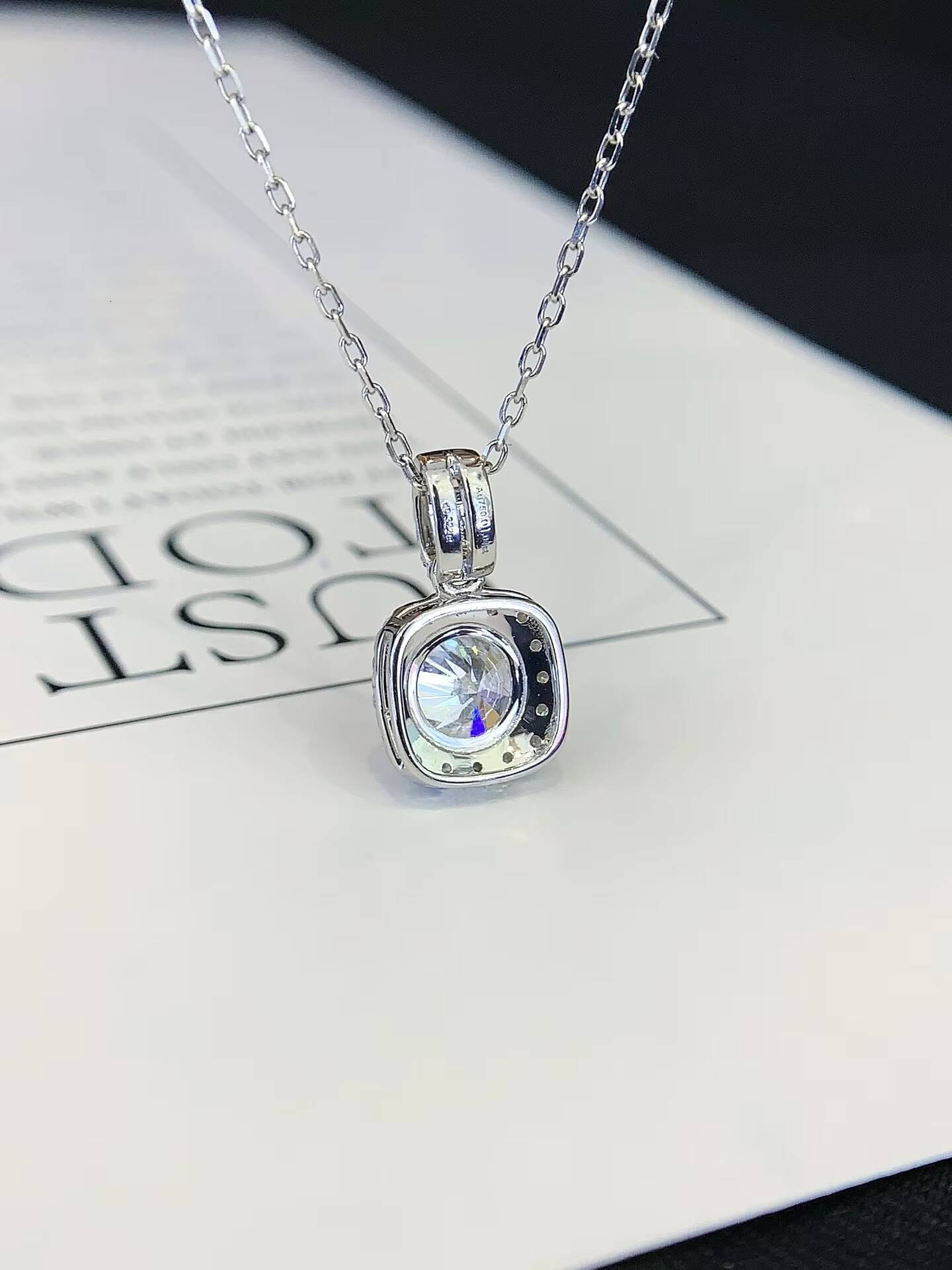 Wholesale IGI Certified 104ct 18K White Gold CVD Lab Grown Diamond Brilliant Cut Color D Luxury Solitaire Pendant Necklace