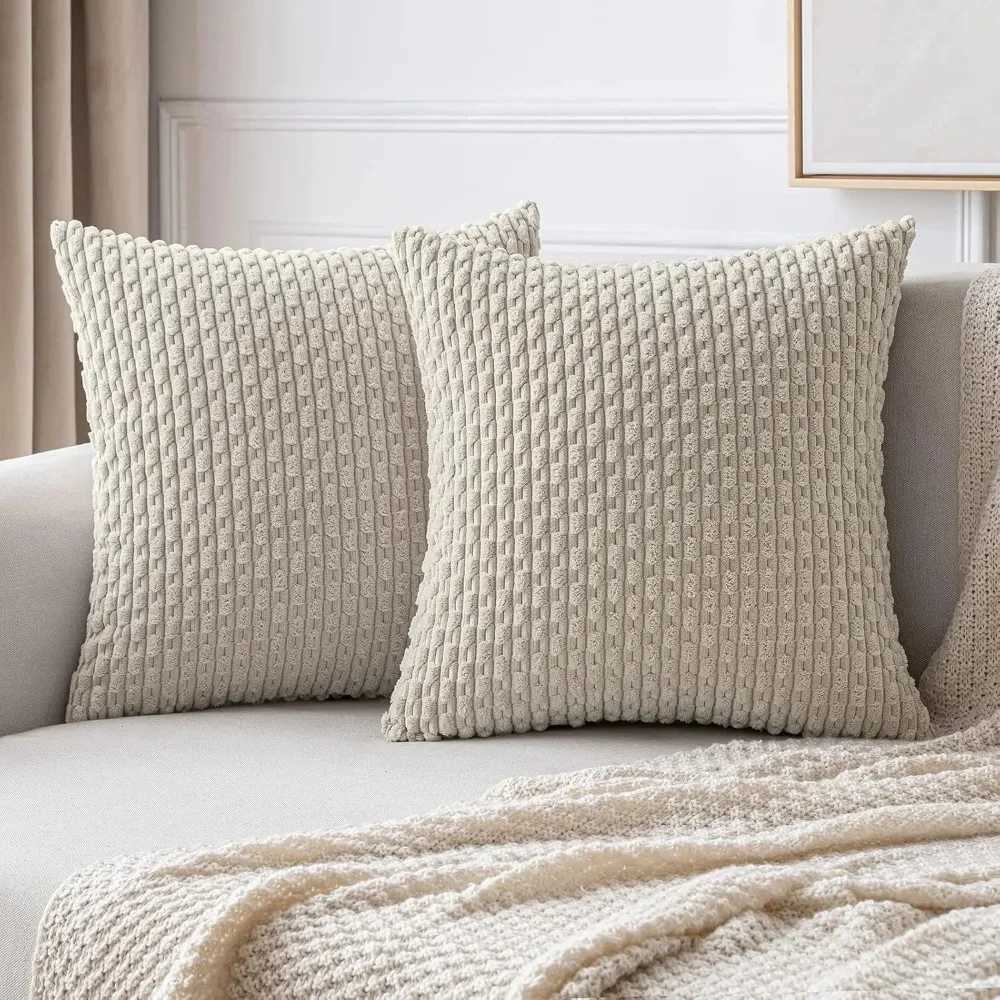 45CM Throw PillowSoft Boho Striped Fall Pillow Modern Farmhouse Home Decor for Couch Bed SofaWinter Spring D260317
