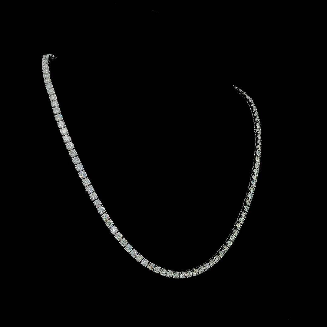 TASNIM JEWELLERY 925 Sterling Silver IGI Certified Christian Cross Shape Hiphop Style Moissanite Tennis Necklace Chain Unisex