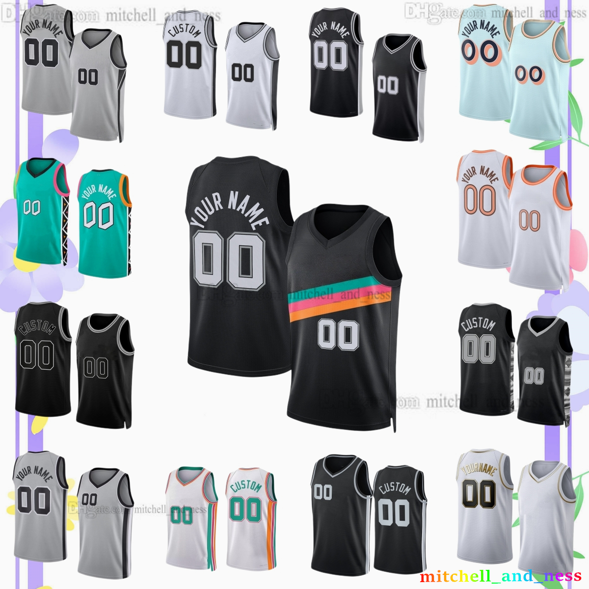 1 Victor Wembanyama New City Basketball Jersey 4 DeAaron Fox Castle Vassell Harper Johnson Barnes Champagnie Bryant Duncan Robinson Custom Printed Jerseys Shorts