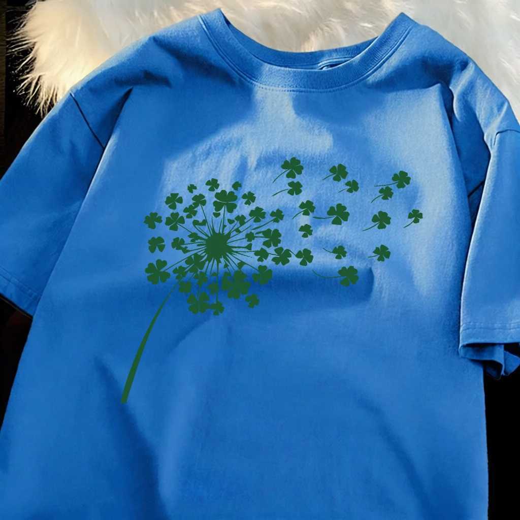 Dandelion Clovers Prints Daily Office T-Shirt Man Summer Trendy T Shirts Loose 10 Color Clothes Cotton All-Match Sportswear M260317
