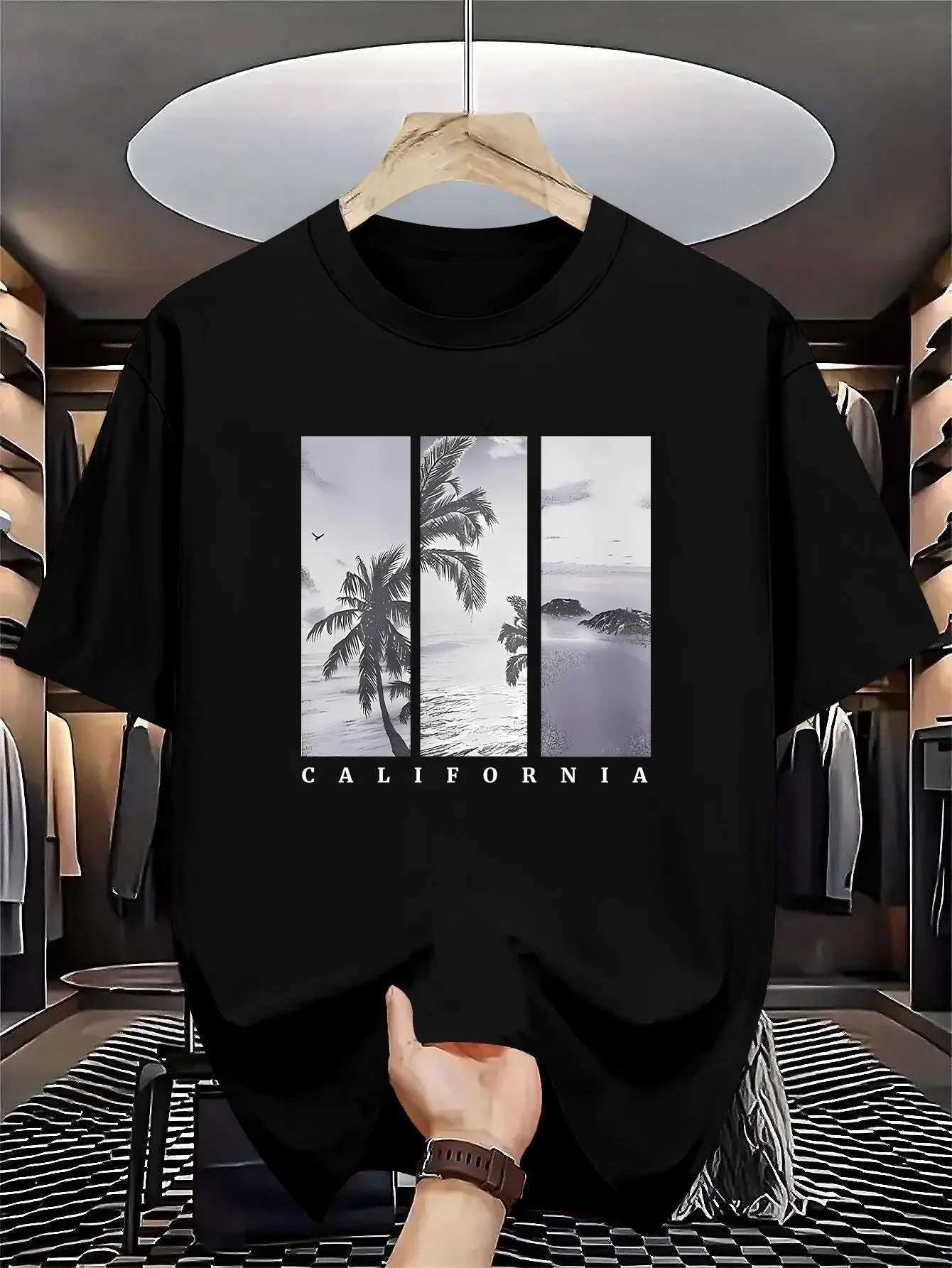 Men Casual Summer New Round-neck T-shirt - Fashionable and Elegant Versatile Retro Trend Suitable for Both Men and Women M260317