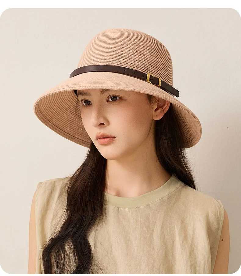 Woven Womens Summer Straw Hat with Wide Brim Sun Protection Sun Hat Versatile Fishermans Hat with Elegant Appeal H260317 - view 4