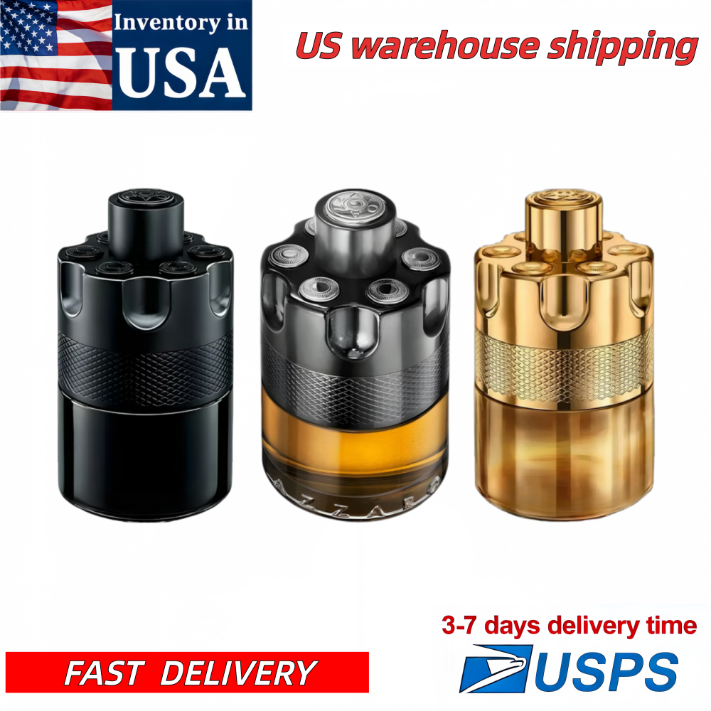 USA 3-7 days fast delivery Men's Luxury Eau de Toilette, Industrial Cylindrical Black Bottle, Rugged Woody/Spicy Scent, Long-Lasting Fragrance for Bold & Confident Men