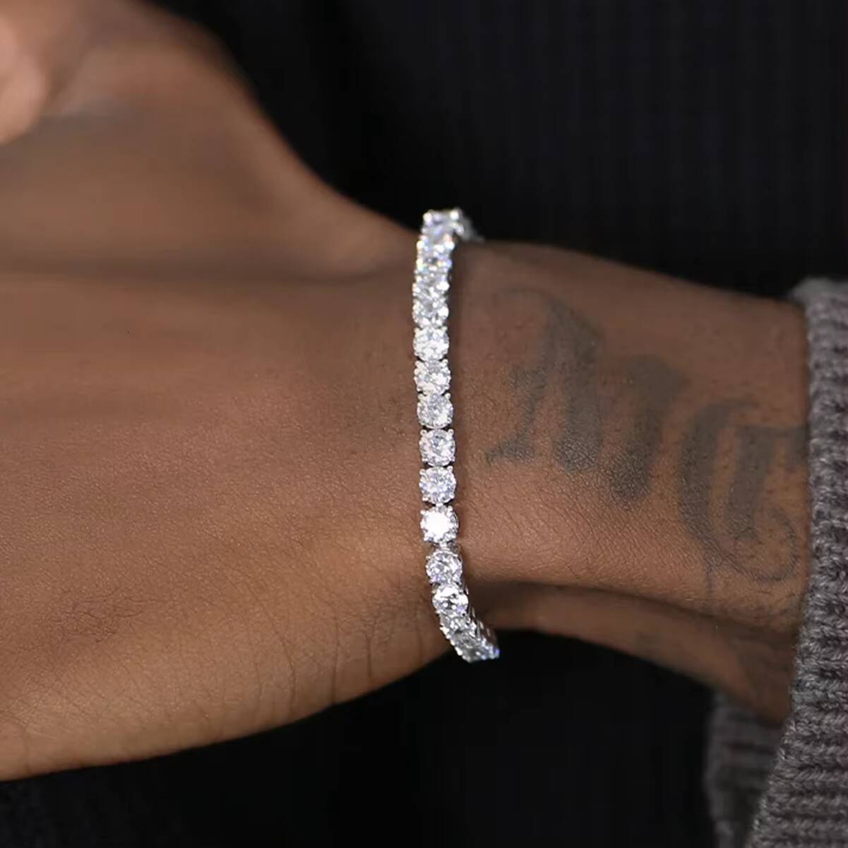 S925 Sterling Silver Classic 2/3/4/5mm Moissanite Tennis Bracelet for Men and Women Fine Jewelry Stylish and Stylish